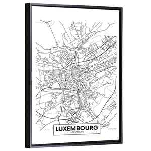 Luxembourg City Map Wall Art