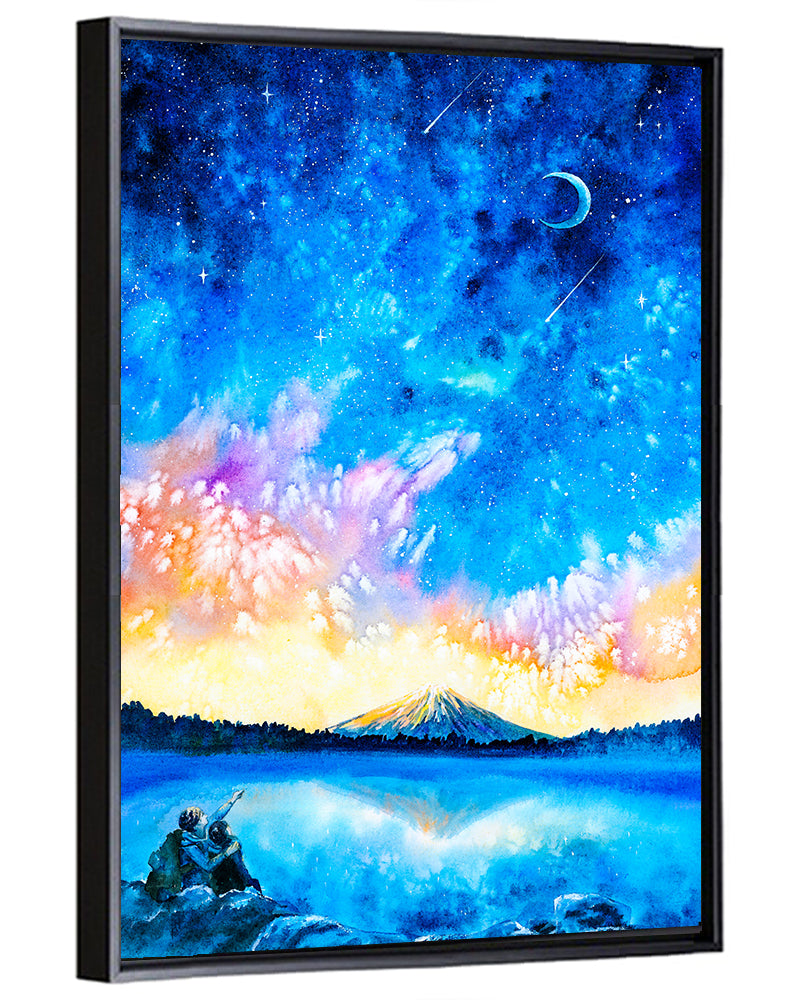 Starry Night Mountain Lake Wall Art