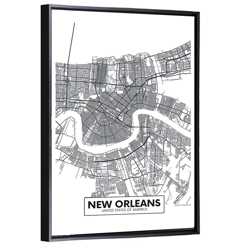 New Orleans City Map Wall Art