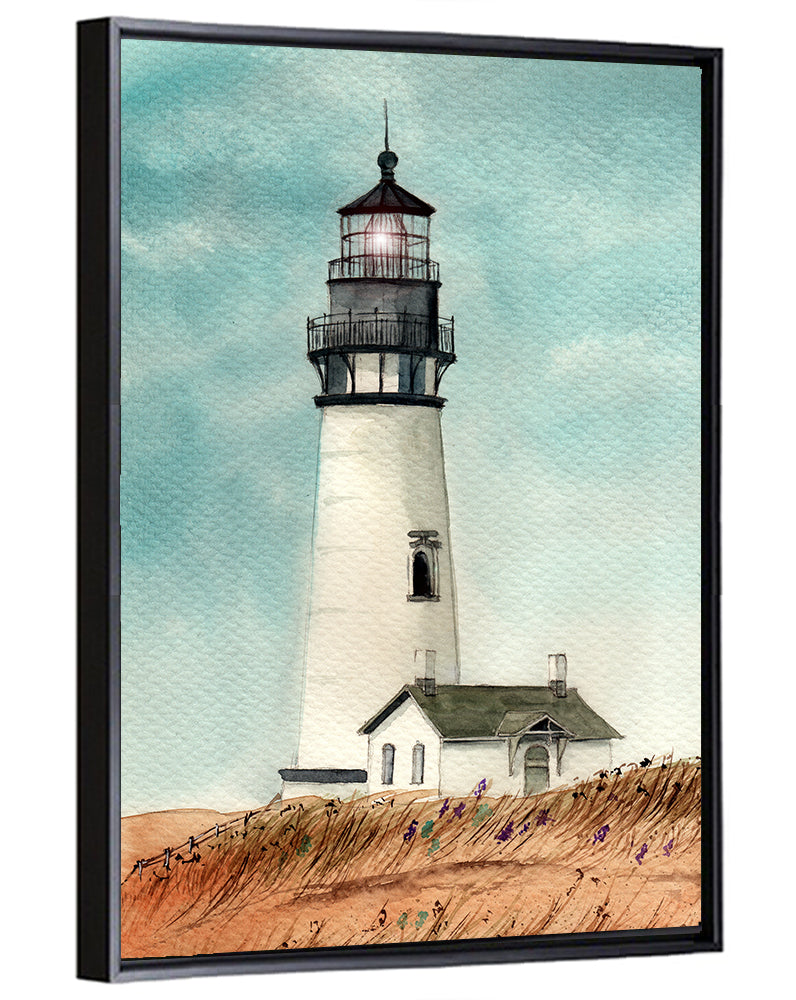 Lighthouse Over Grassy Dune Wall Art