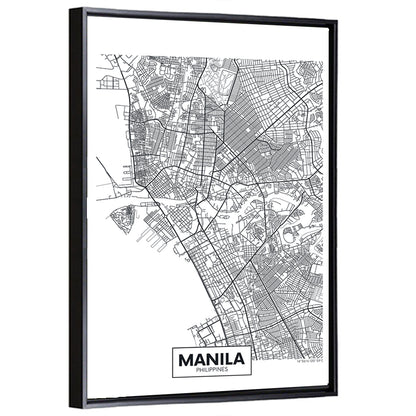 Manila City Map Wall Art