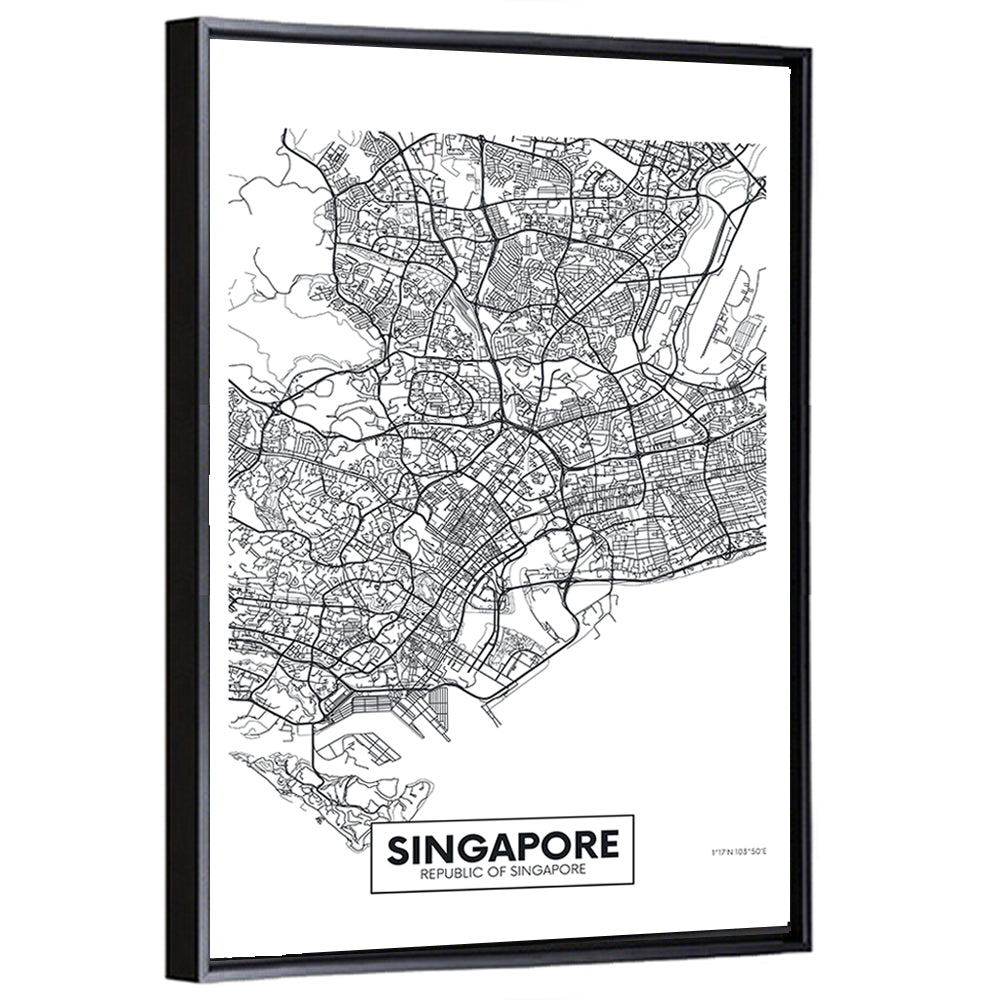 Singapore Minimalist City Map Wall Art