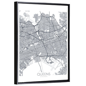 Queens New York City Map Wall Art