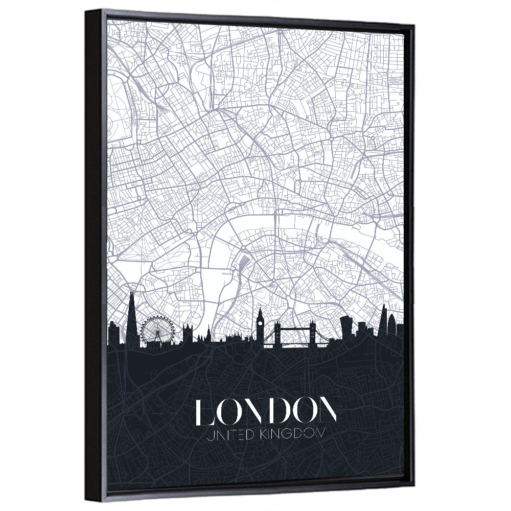 London Skyline Map Wall Art