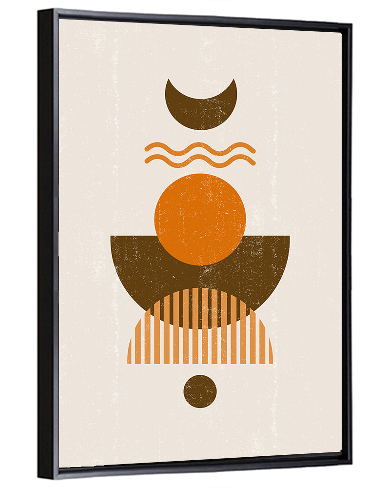 Earthy Sun and Crescent Moon Wall Art