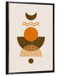 Earthy Sun and Crescent Moon Wall Art