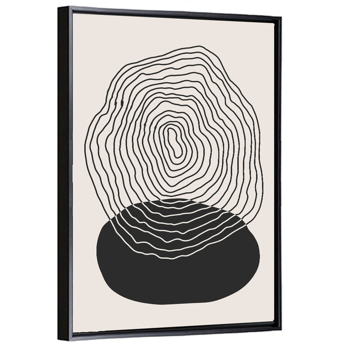Sun Shadow Abstract Wall Art as a framed canvas