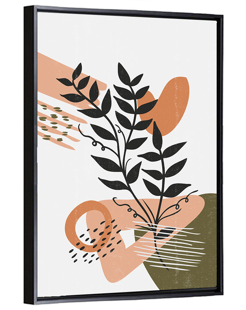 Olive Botanical Leaves Abstract Wall Art
