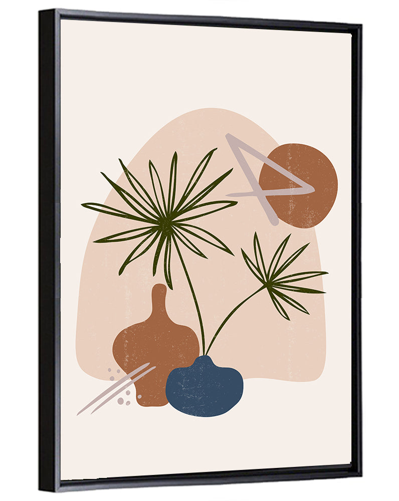 Palm Leaves and Vases Abstract Wall Art
