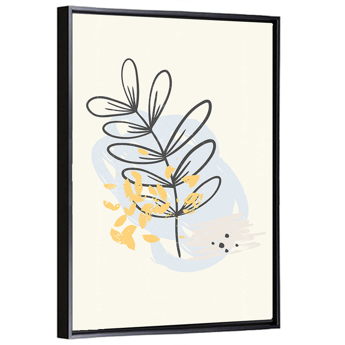 Falling Leaves Illustration Wall Art as a framed canvas