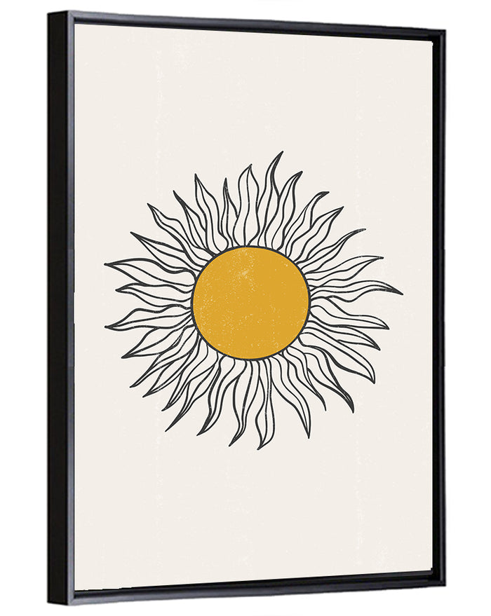 Hand Drawn Sun Study Wall Art as a framed canvas