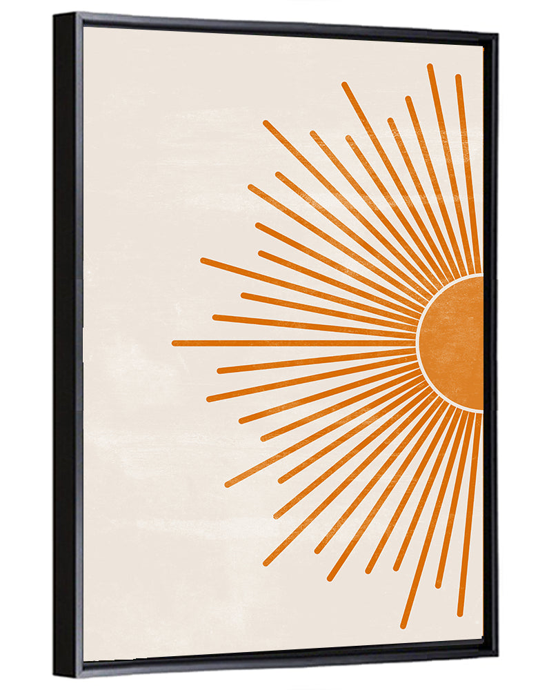 Orange Sunburst Minimalist Wall Art
