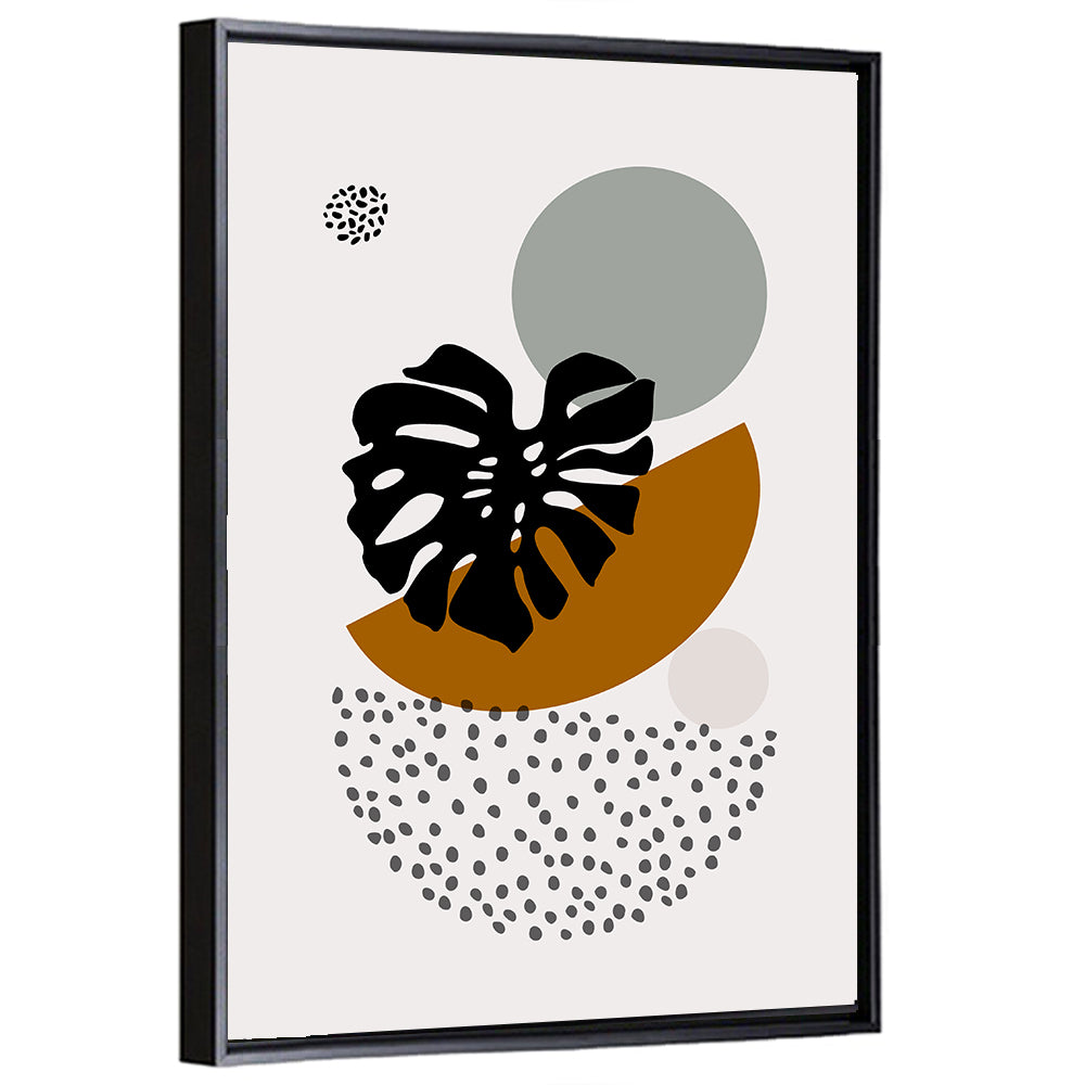 Monstera Leaf with Falling Stones Wall Art