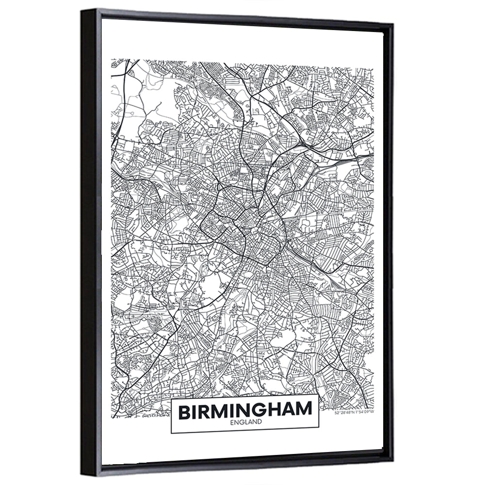 Birmingham Minimalist City Map Wall Art