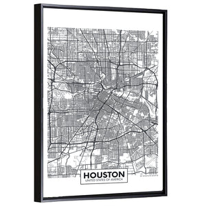 Houston City Map Wall Art