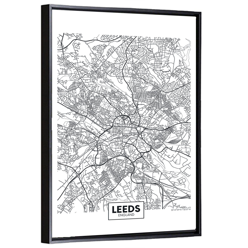 Leeds City Map Wall Art