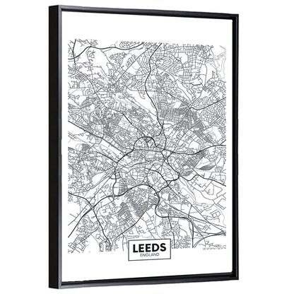 Leeds City Map Wall Art