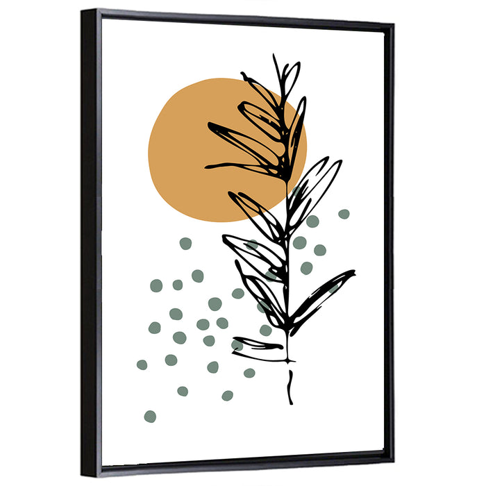 Ink Botanical Sun Study Wall Art as a framed canvas