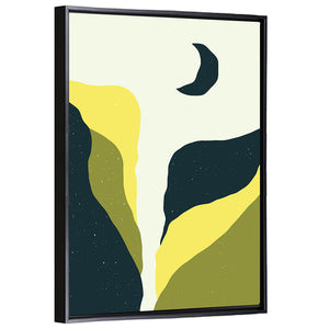 Moon Over Mountains Cliff Wall Art