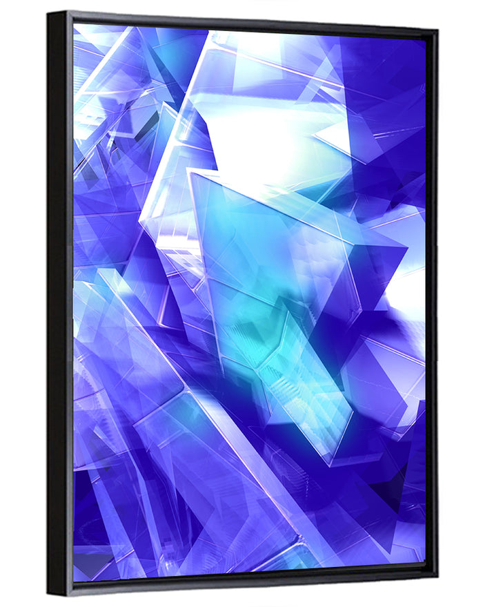 Icy Geometric Shards Wall Art as a framed canvas