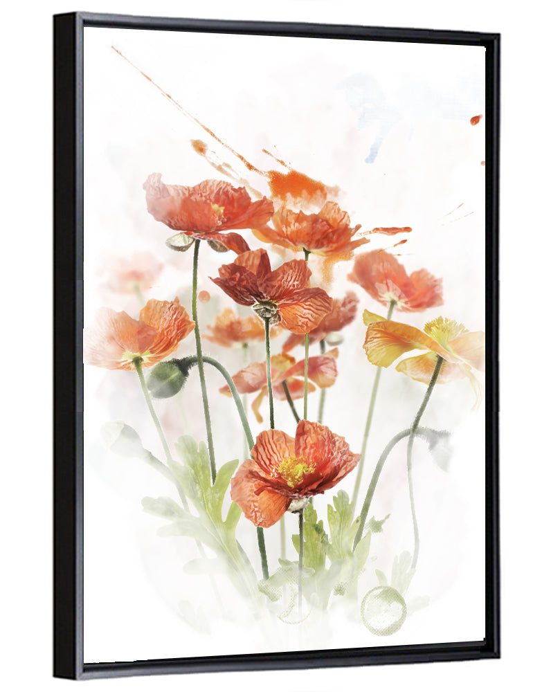 Blooming Poppy Flowers Wall Art