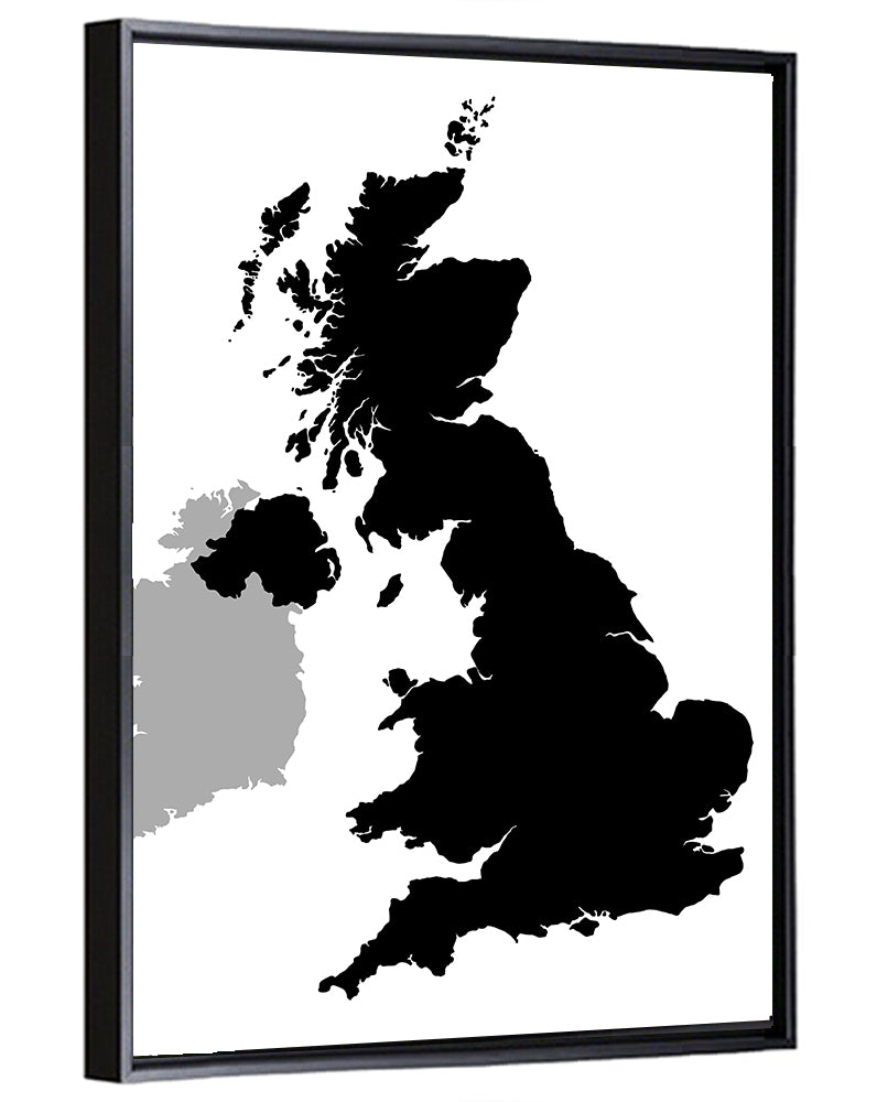 United Kingdom Silhouette Map Wall Art