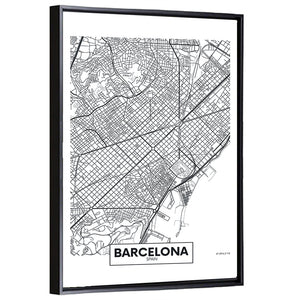 Barcelona City Map Wall Art
