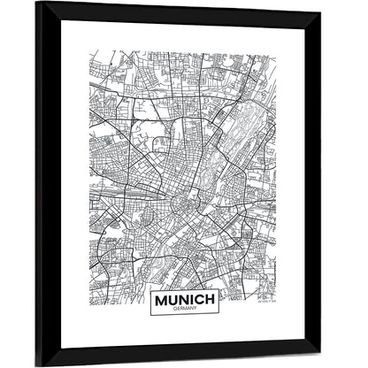 Munich City Map Wall Art