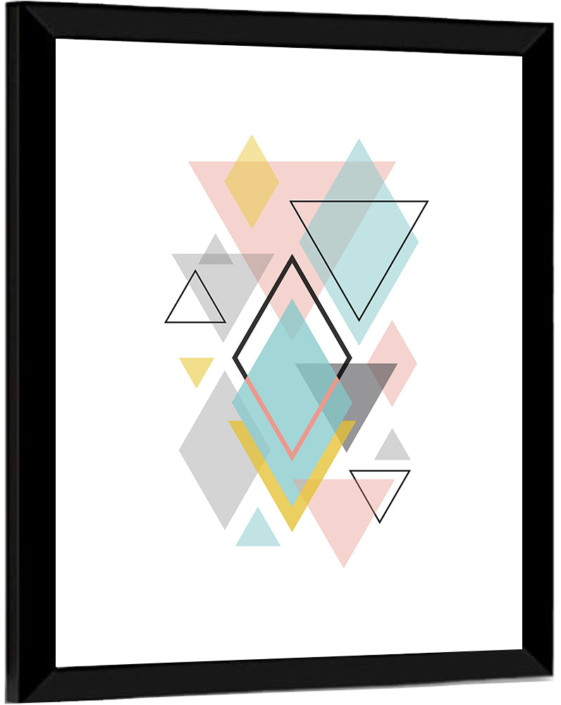 Scandinavian Geometric Pastel Composition Wall Art