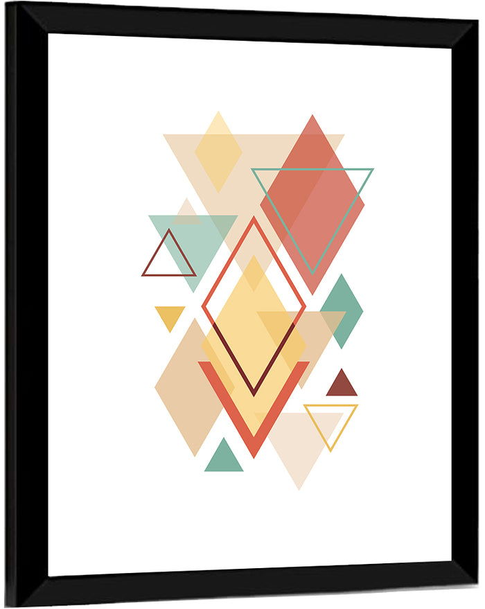Layered Scandinavian Geometric Abstract Wall Art as a framed print
