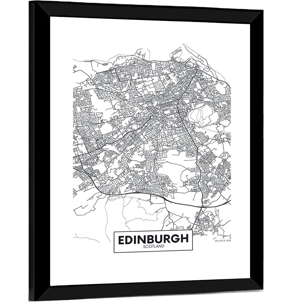 Edinburgh City Map Wall Art