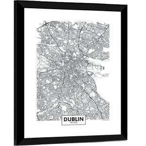 Dublin City Map Wall Art