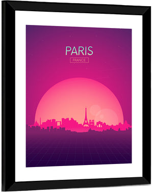 Paris France Skyline Wall Art