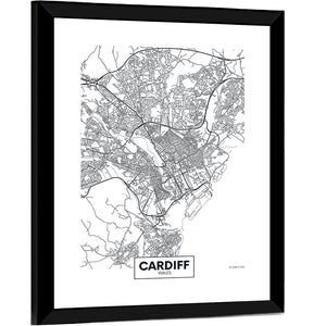 Cardiff City Map Wall Art