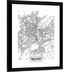 Belfast City Map Wall Art