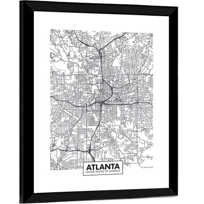 Atlanta City Map Wall Art