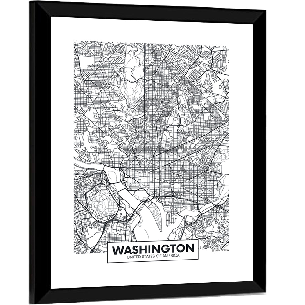 Washington D.c. Map Wall Art