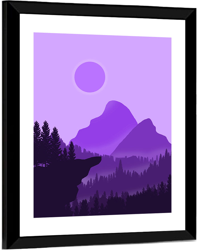 Purple Mountain Dusk Wall Art as a framed print
