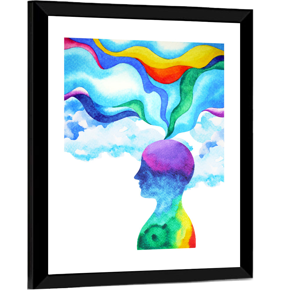 Thinking Mind Silhouette Wall Art