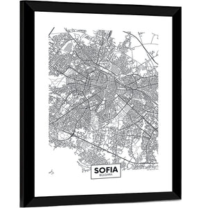 Sofia City Map Wall Art