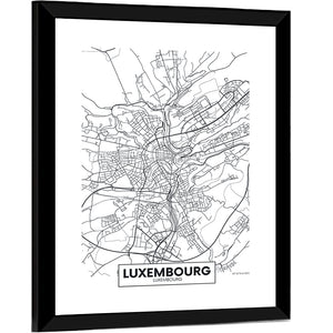 Luxembourg City Map Wall Art