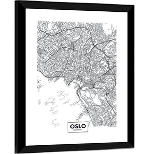Oslo City Map Wall Art