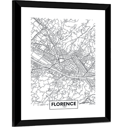 Florence City Map Wall Art