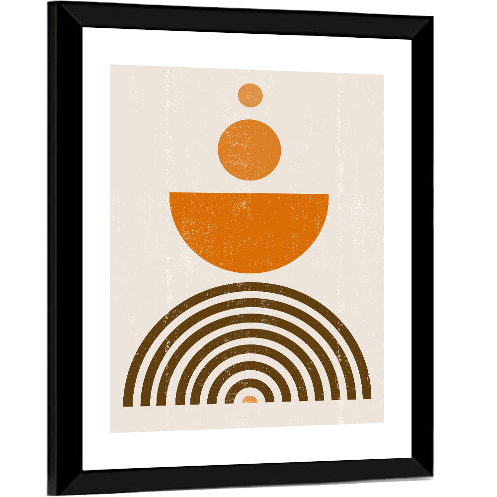 Stacked Orange Sun Wall Art