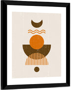 Earthy Sun and Crescent Moon Wall Art