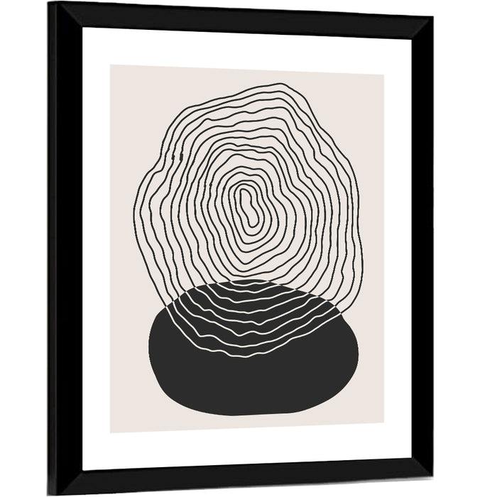 Sun Shadow Abstract Wall Art as a framed print