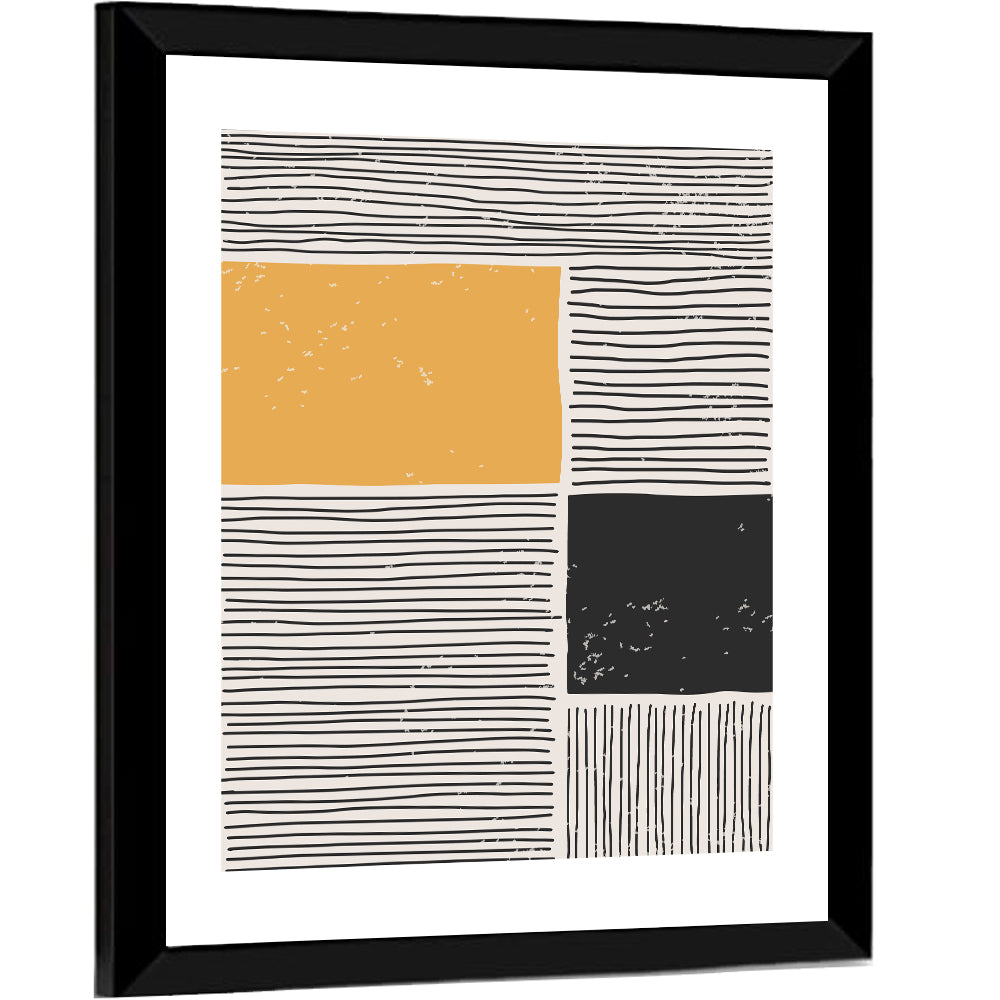 Beige and Yellow Grid Study Wall Art