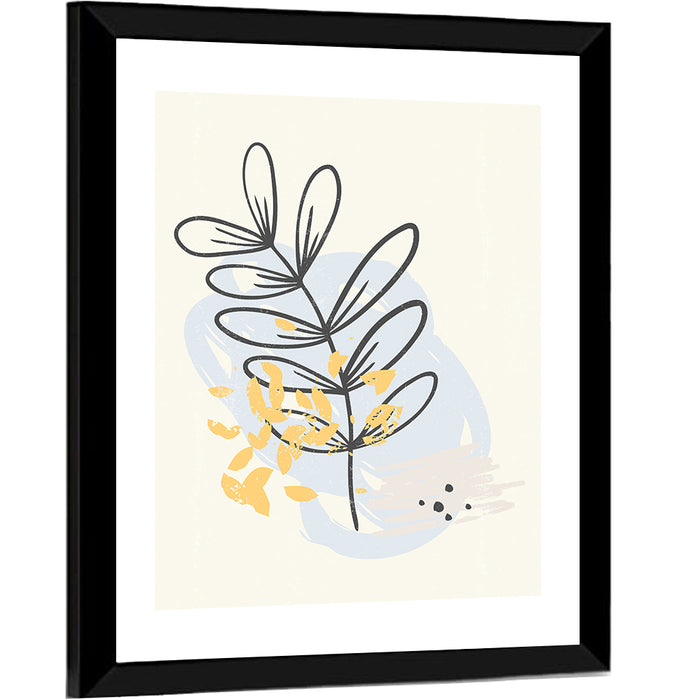 Falling Leaves Illustration Wall Art as a framed print