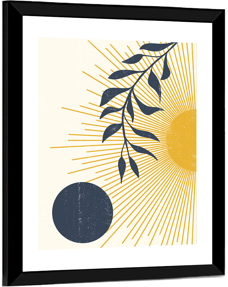 Textured Sun and Moon Abstract Wall Art