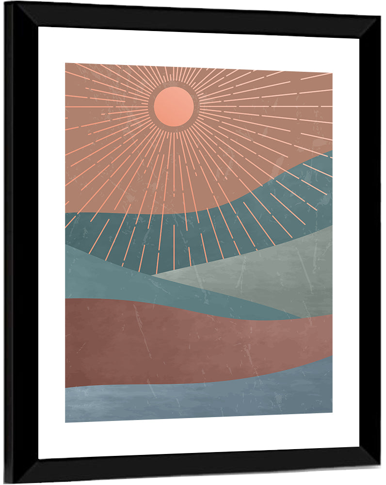 Minimalist Mountain Sunrise Wall Art